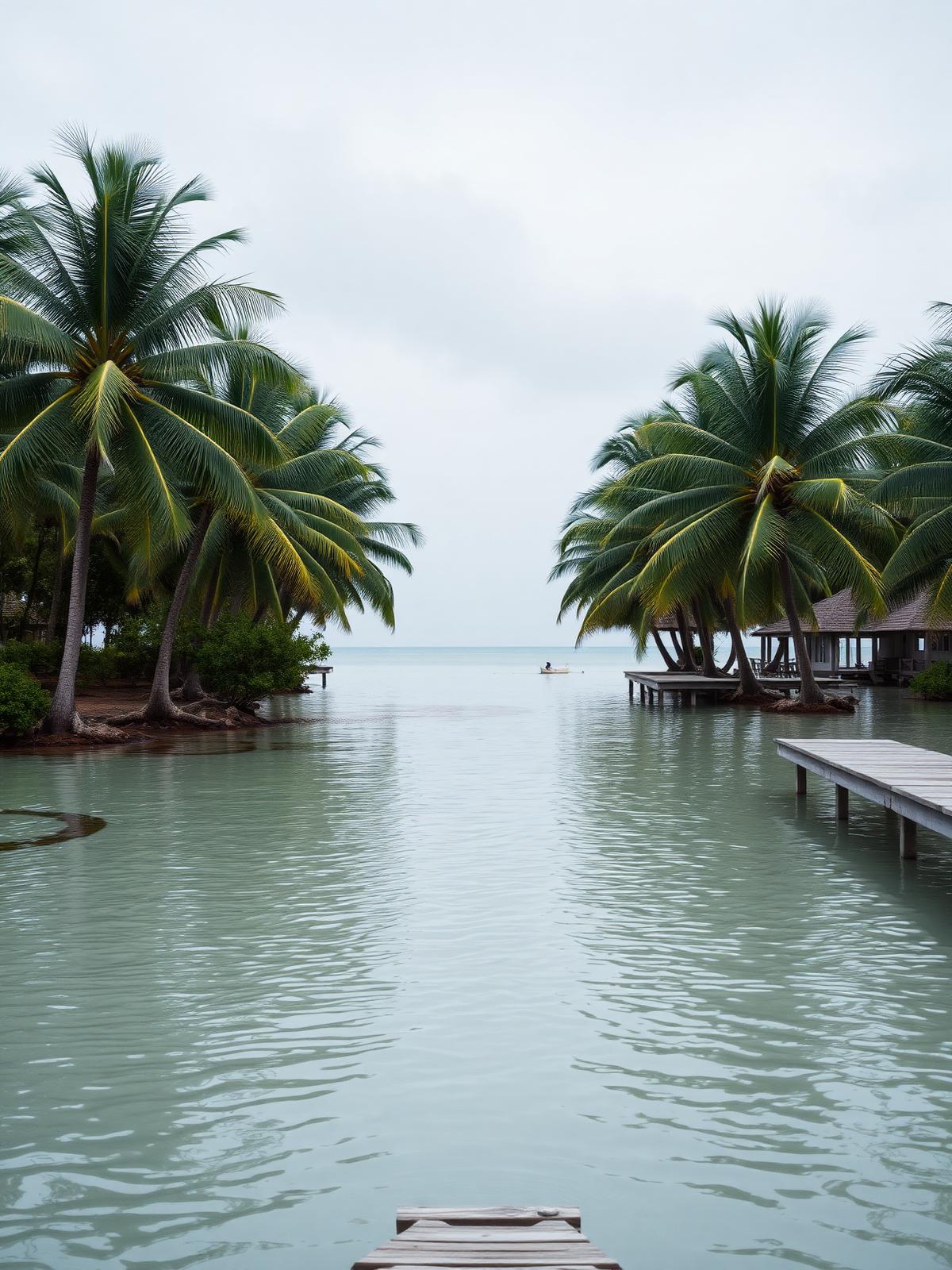 Lagune mit Palmen